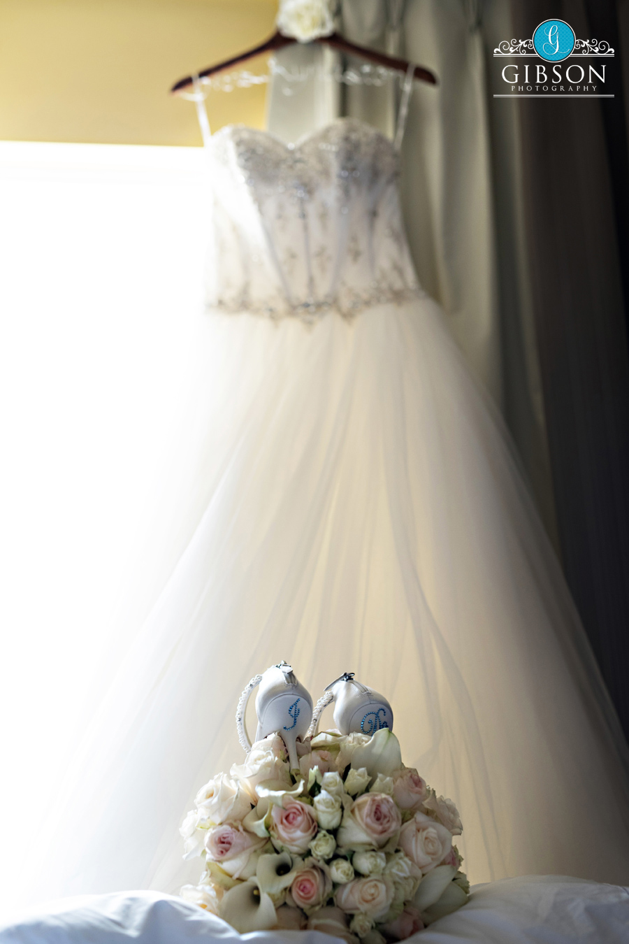 Wedding dress, shoes, details
