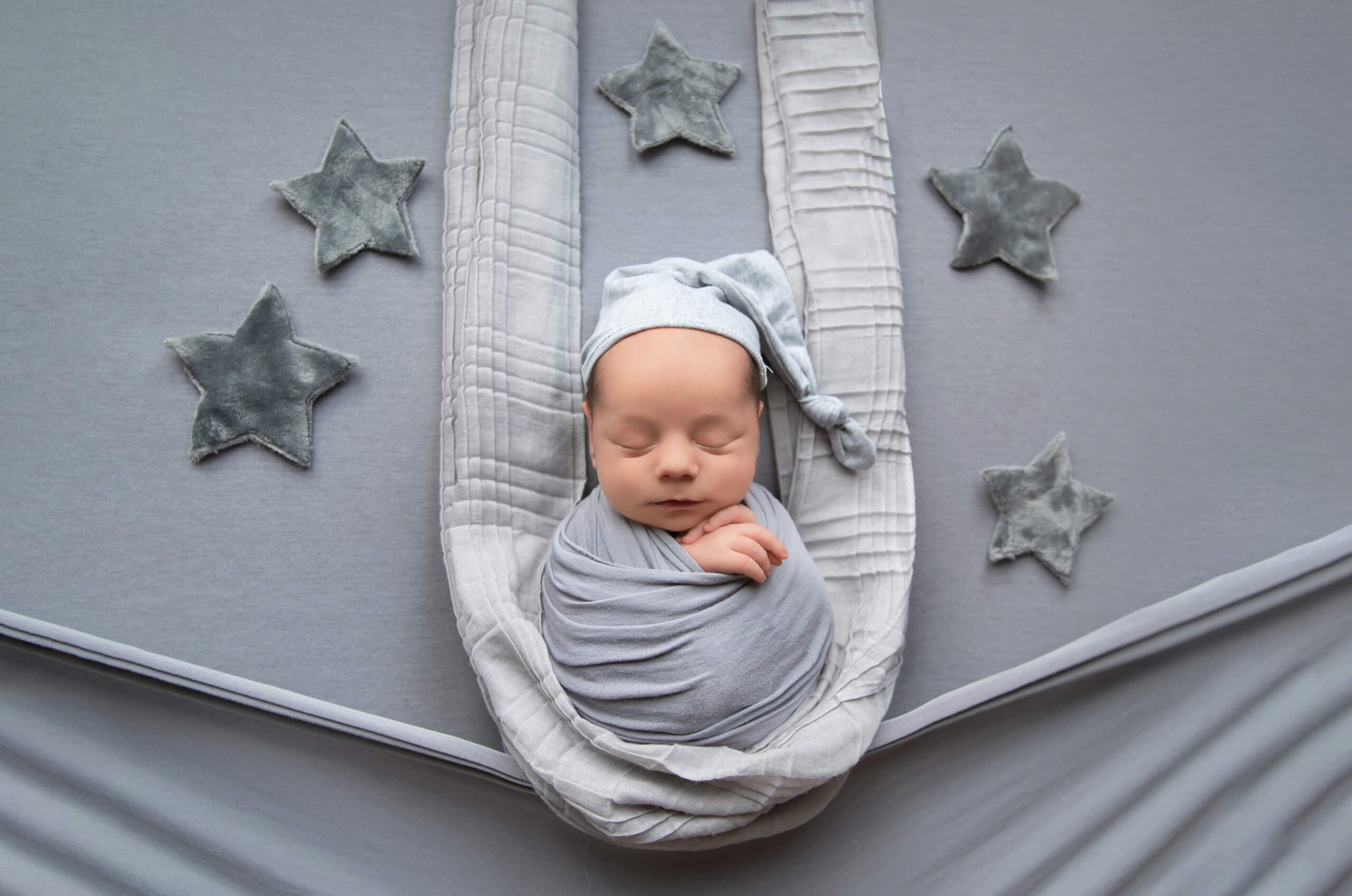 Toronto Newborn Photography Grey Stars and Swing