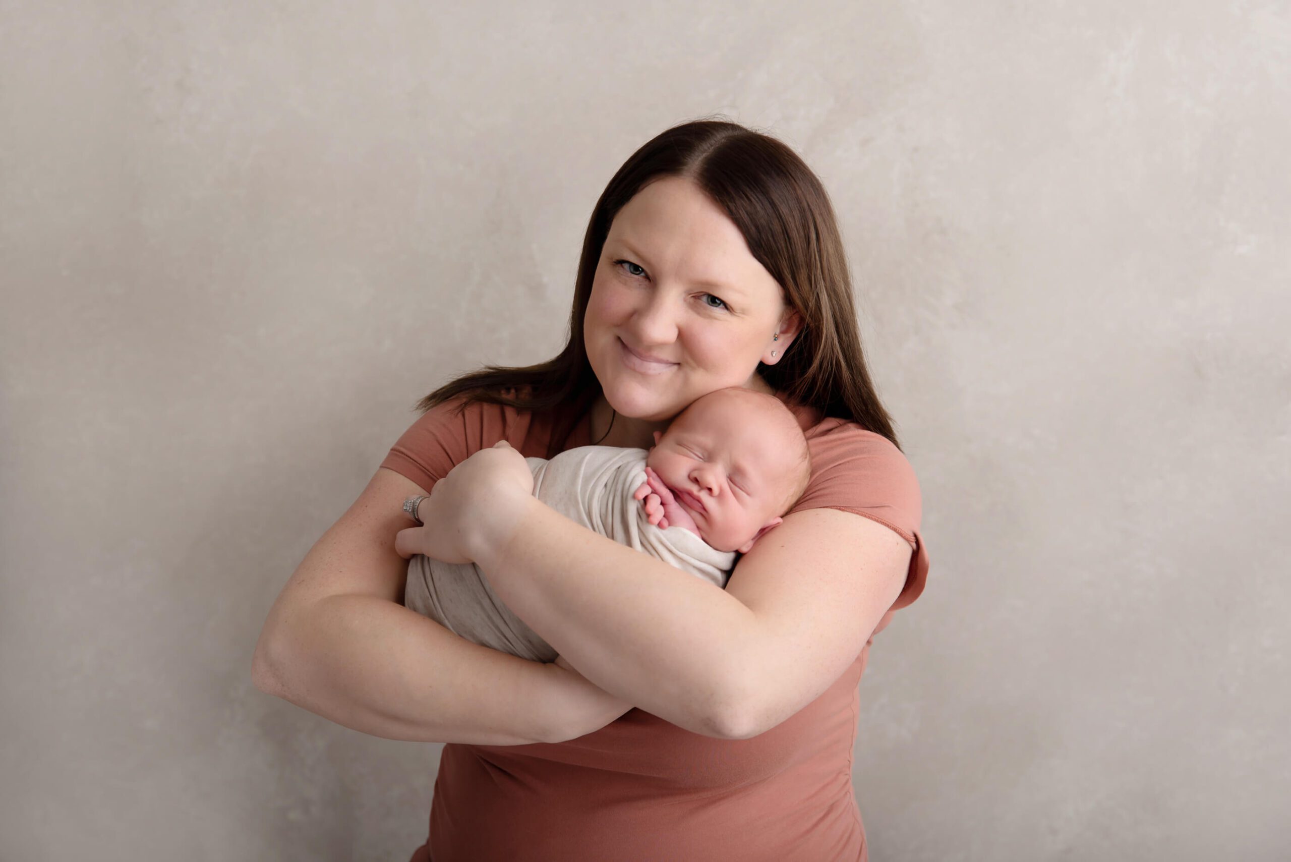 mom with newborn baby boy Burlington Photographer