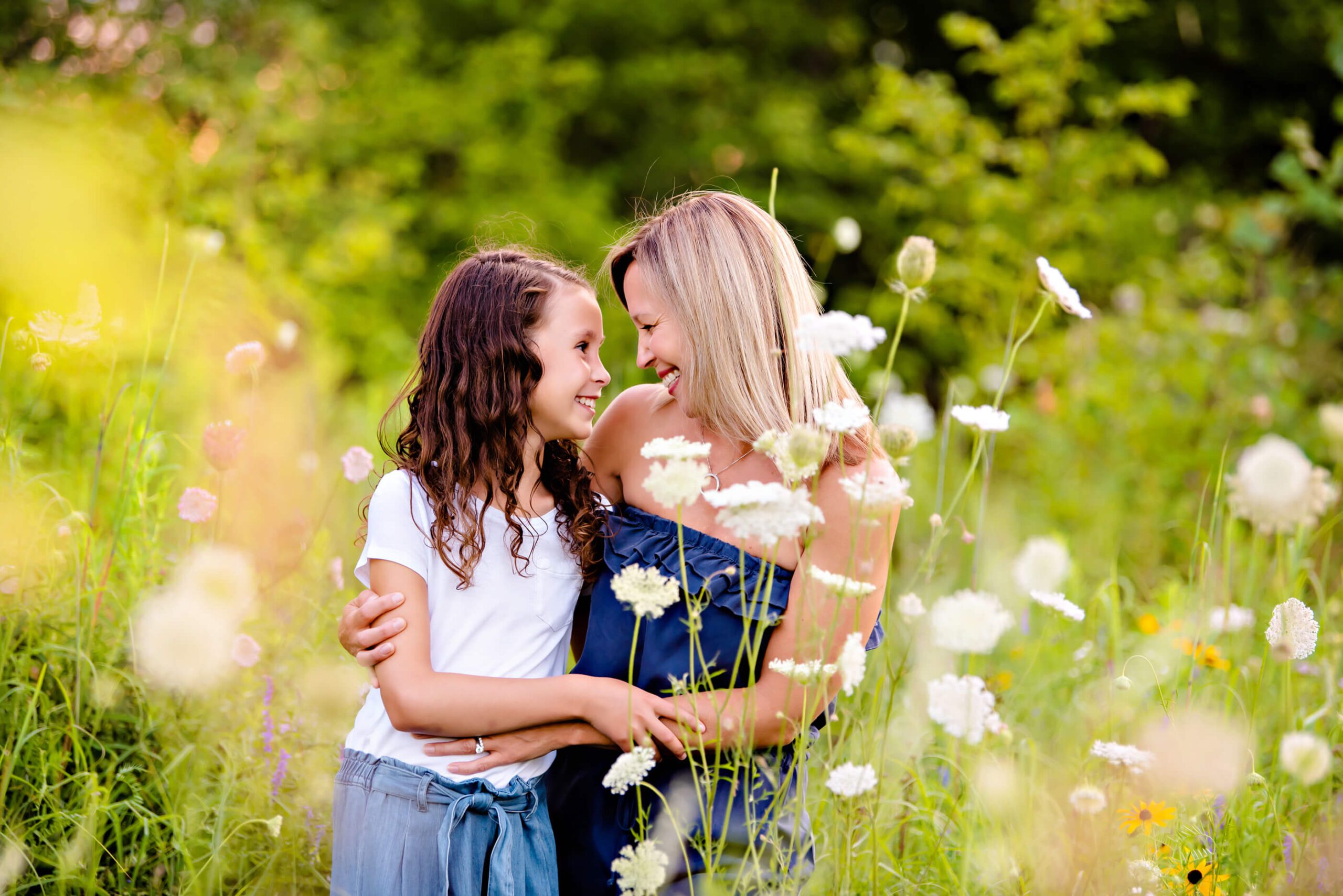 mom and daughter in a flower field with things to do in Toronto with family