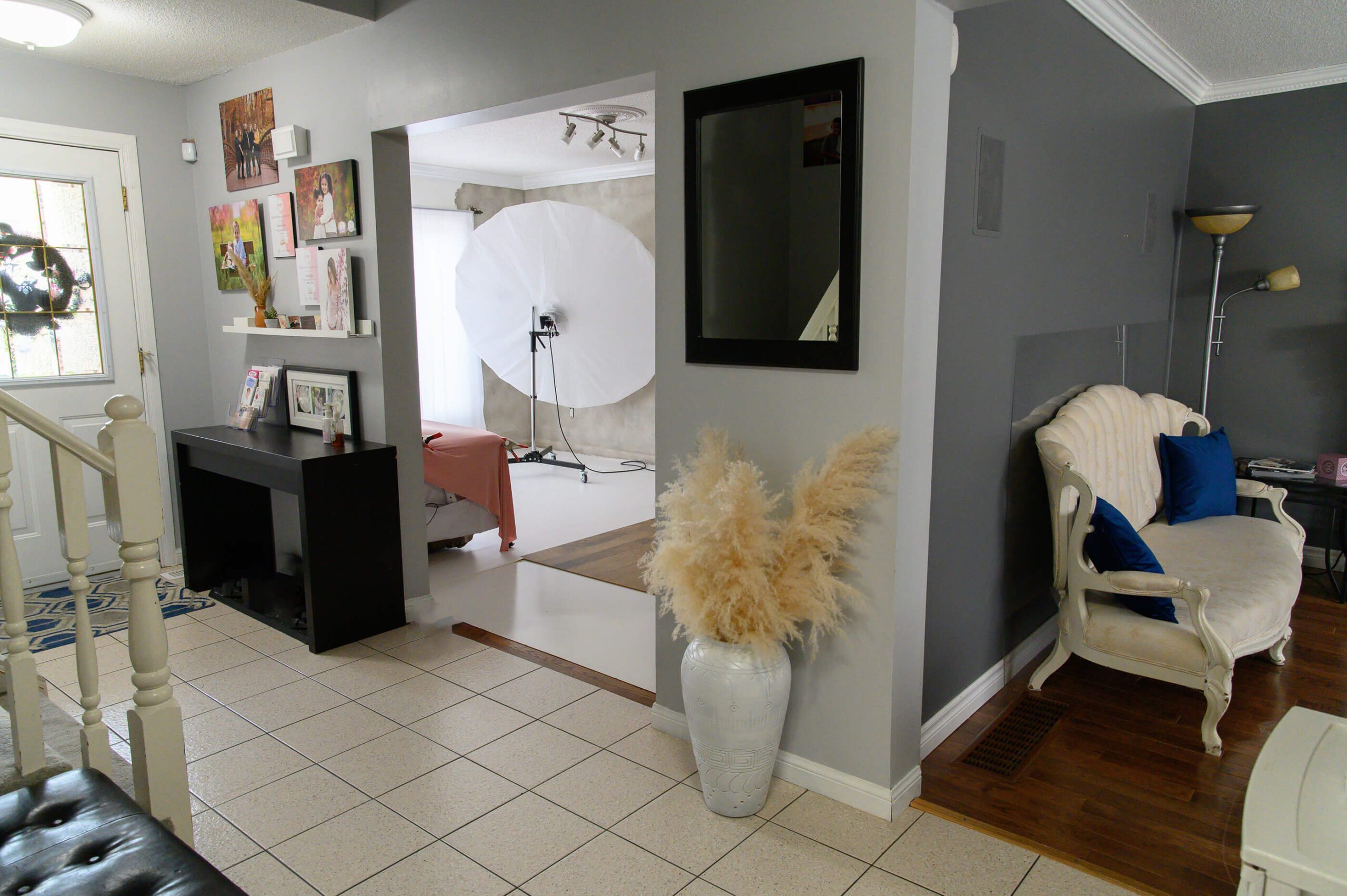 Greater Toronto Area Studio view of photo room and client relax room.